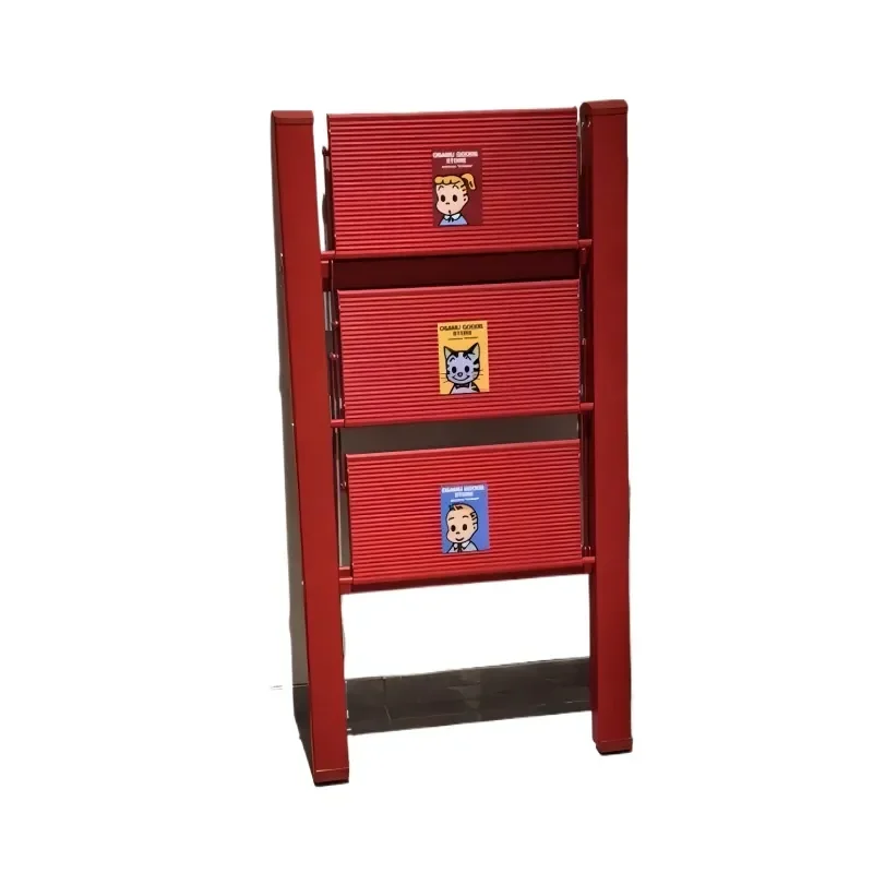 Red Folding Step Ladder for Home Use Gift for Housewarming Promotion Ladder for Moving Up in Life Stepladder for Tianjin