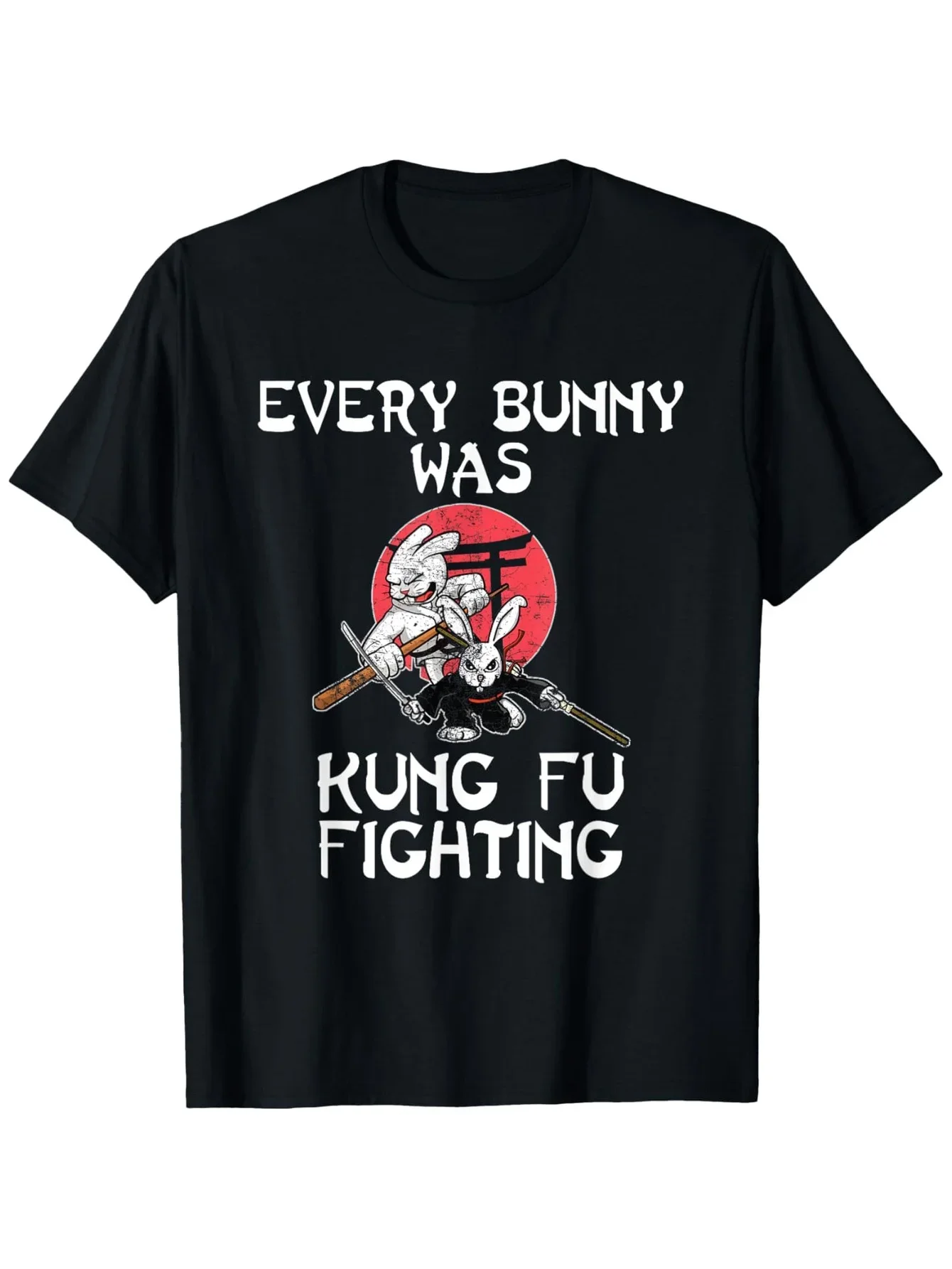

Fighting Bunny Graphic Tee Men's Breathable Cotton Short Sleeve T-Shirt