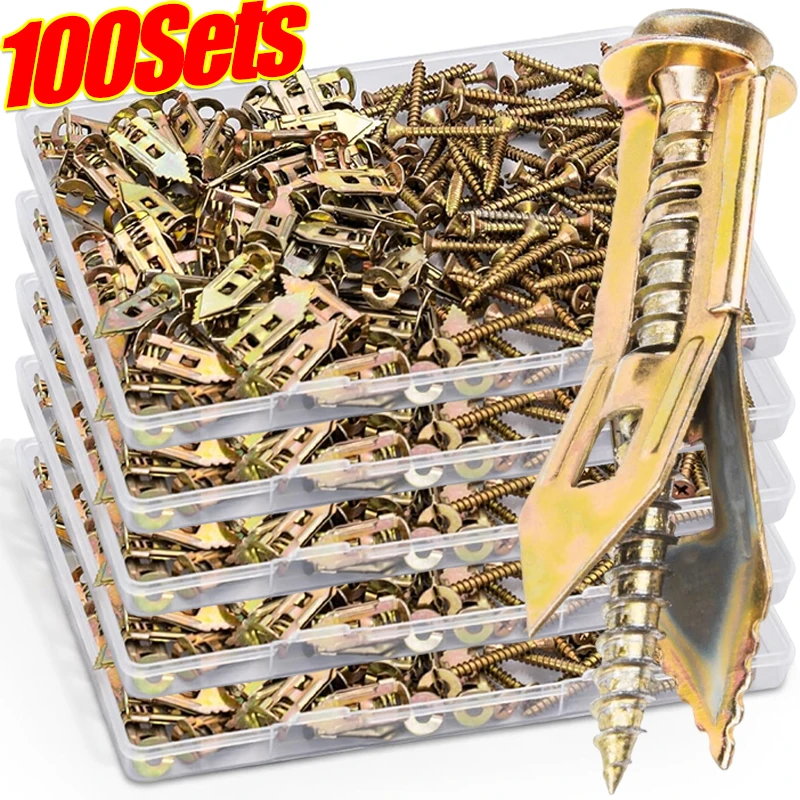 10/50 مجموعات مسامير التنصت الذاتية الحفر المراسي مسامير دريوال المراسي توسيع الأظافر استخدام لمسامير الجبس الجصي