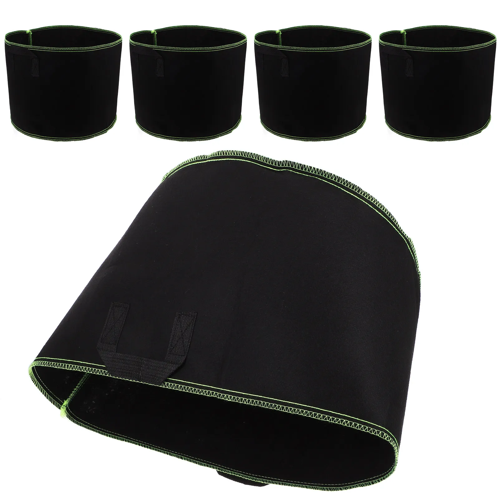 5Pcs Heavy-Duty Non-Woven Plant Grow Bags Ideal for Indoor Outdoor Gardening Portable Fabric Planters Prevent Root Rot Drainage