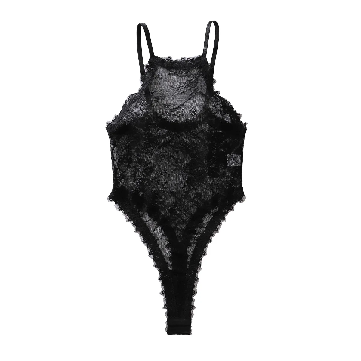 2026 High-End Quality Lace See-through Sexy Bodysuit Slimming Shaping Thin Design with Open Crotch for Women