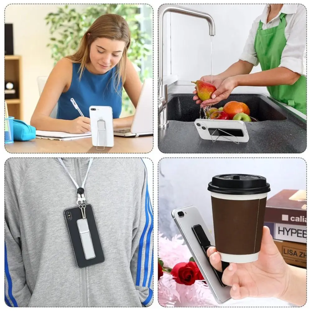 New Foldable Cell Phone Ring Holder Metal Multifunction Phone Holder Grip Anti-lost Band Phone Kickstand Strap
