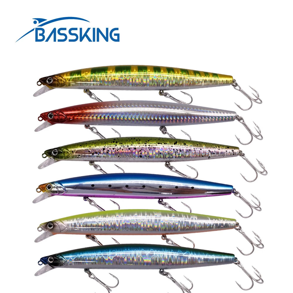 BASSKING Floating Minnow Hard Plastic Artificial Bait 160mm 32g Long Casting Wobbler Leurre Saltwater Sea Bass Fishing Lure