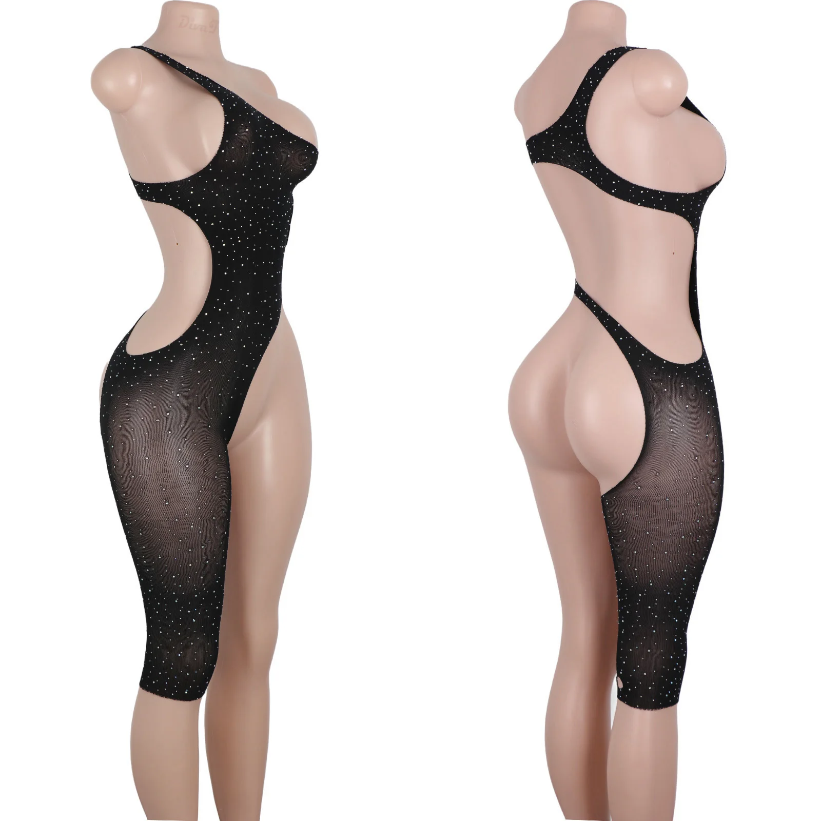Women's  Dancewear Night Club Cutout Mesh Shorts With Sheer Net and Hot Sale Garter Leg Wraps for Wholesale Exotic Performance