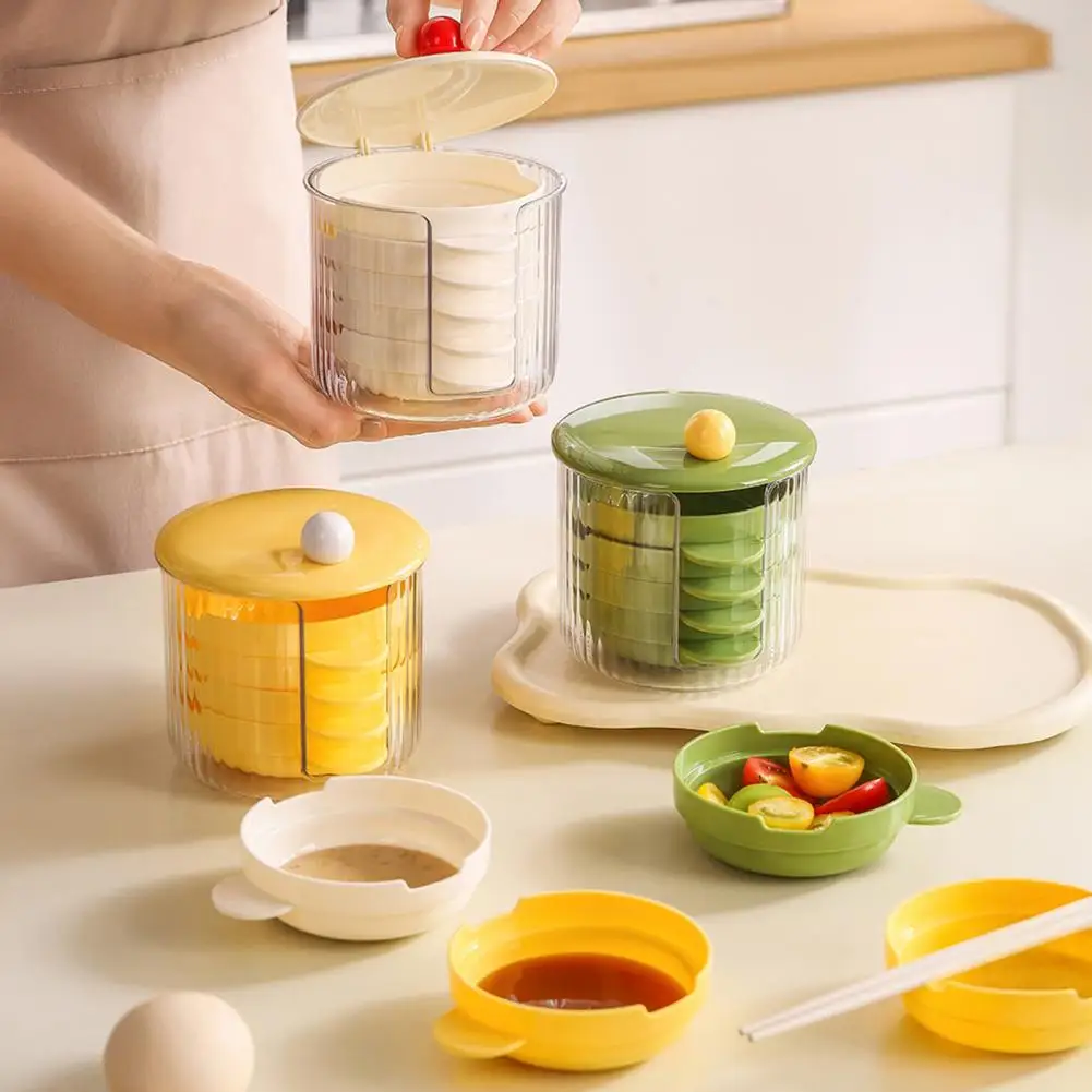Seasoning Dipping Bowl Stackable Sauce Dish Stackable Seasoning Box Set with Chopstick Holder Kitchen Condiment for Salt for Hot view 5