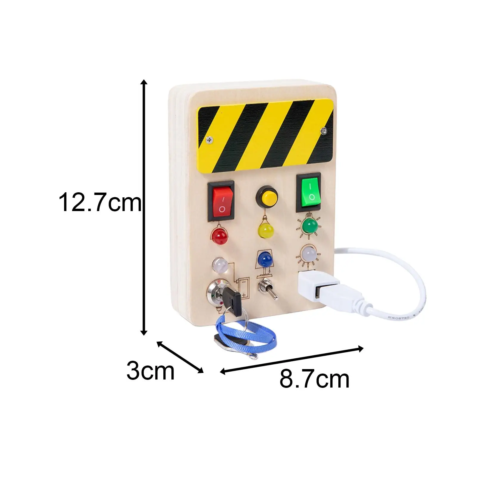 Lights Switch Busy Board Toys with Button Wooden Control Panel for Children