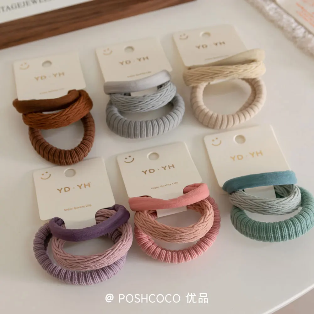 3 uds lazos para el cabello de verano banda de Terry refrescante elástico grueso seguro para el cabello colores degradados bandas elásticas para el cabello esenciales para el día a día