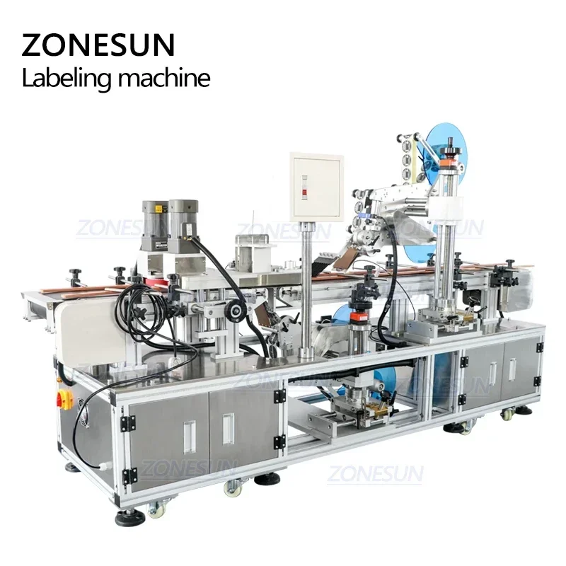 ZONESUN ZS-TB113B Applicatore automatico di etichette per etichettatrice superiore e inferiore con scatola di polvere pressata per crema cosmetica