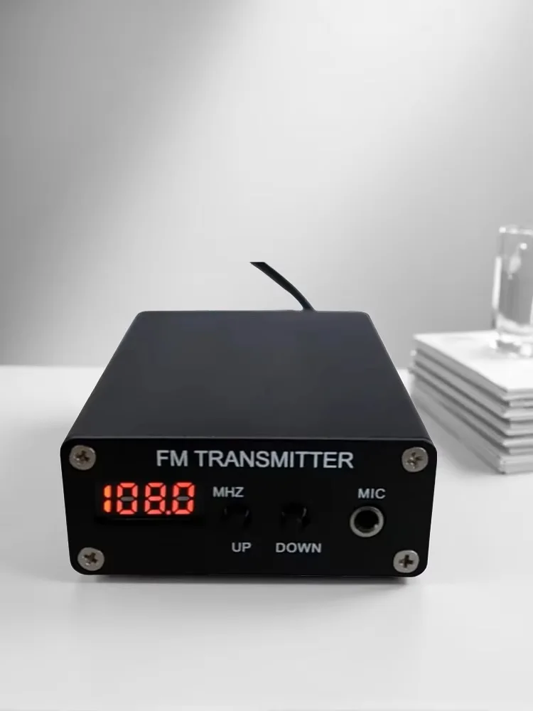 

5W 87-109MHZ Stereo PLL FM MP3 Transmitter Mini Radio Station+ Power Supply + Antenna
