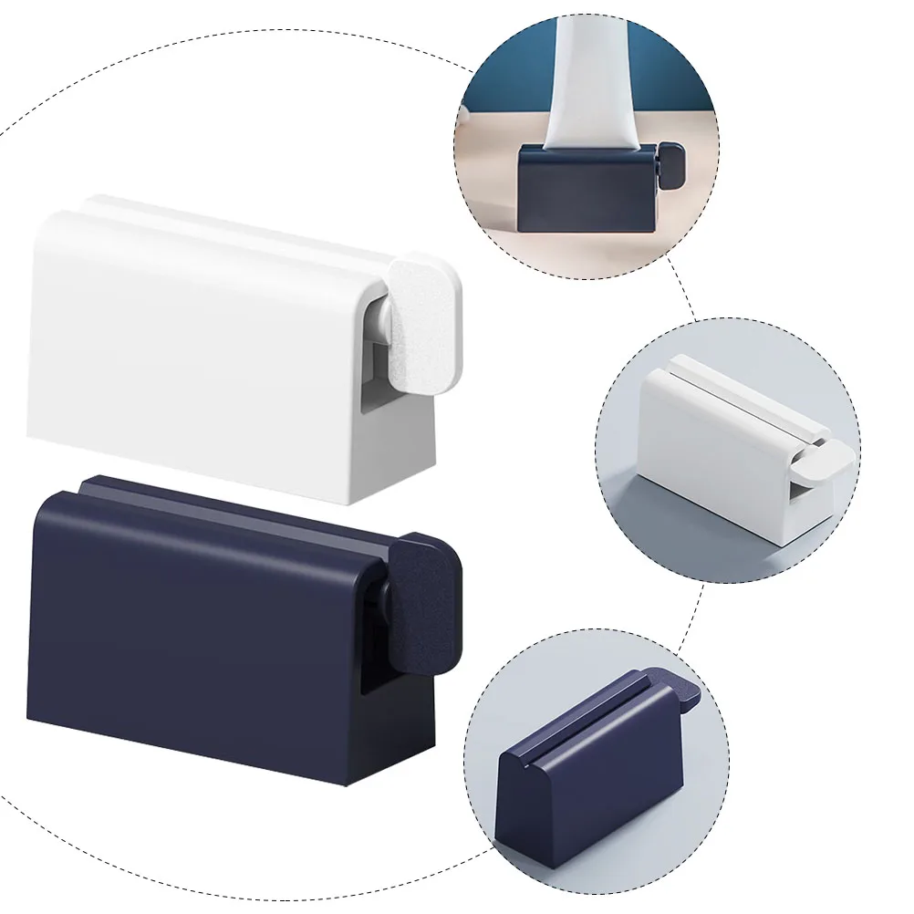 2 قطعة عصارة معجون الأسنان موزع ABS سيليكون قاعدة دليل الضغط أداة للحمام اكسسوارات معجون الأسنان أنبوب الطارد #6