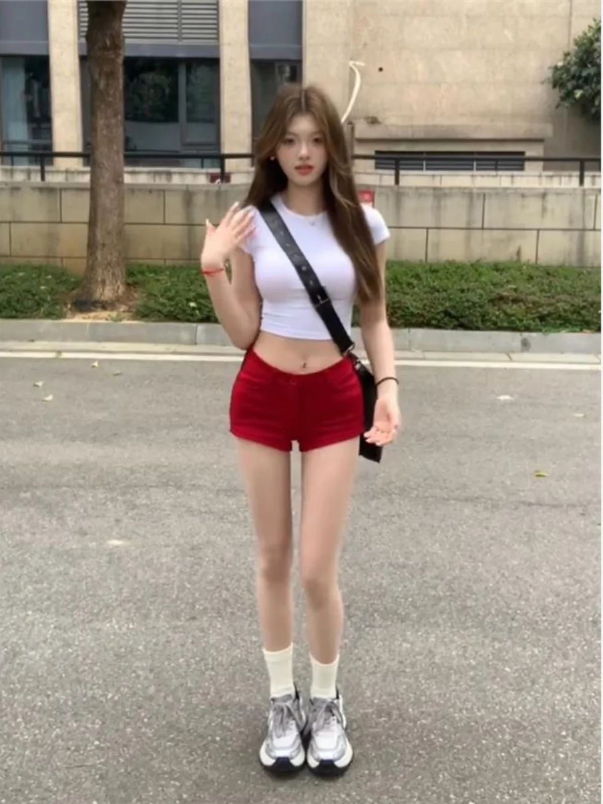 American Style High Waist Elastic Slim Fit Denim Shorts Women Summer Hot Pants A-Line Skirt Tight Butt Covering Spicy Girls