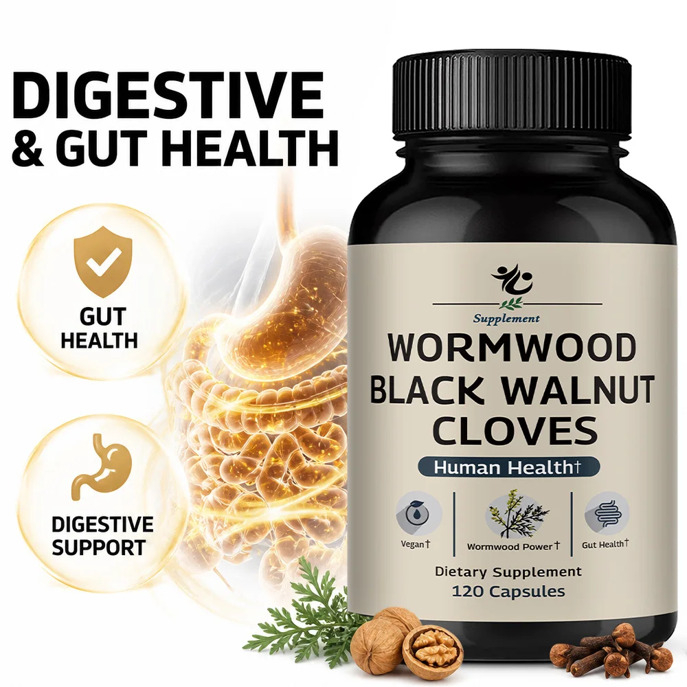 

Wormwood Black Walnut Clove Capsules, with Wormwood herb, Black Walnut Extract, Cleanse, Detox, Intestinal Guard Formula