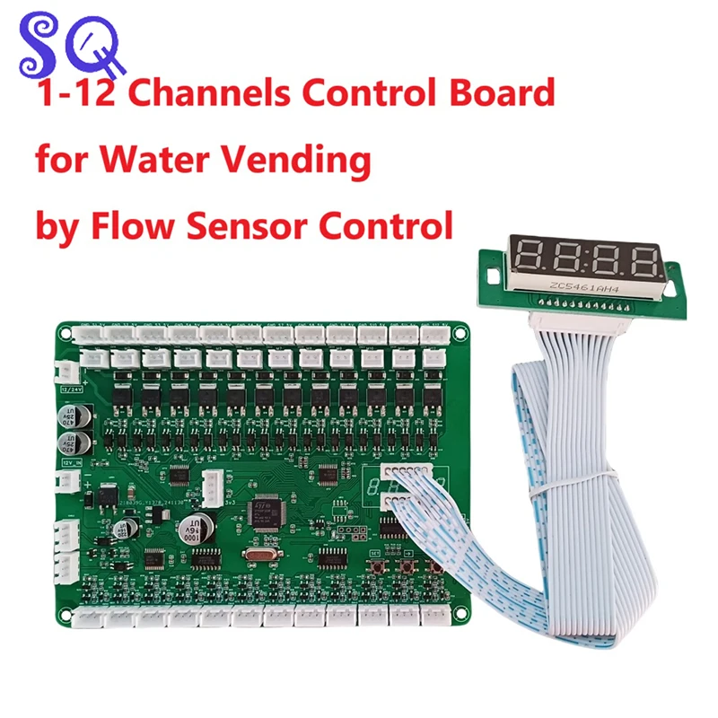 Sensor control 1-12 channel control board for water dispenser with flow sensor, DC motor, capsule