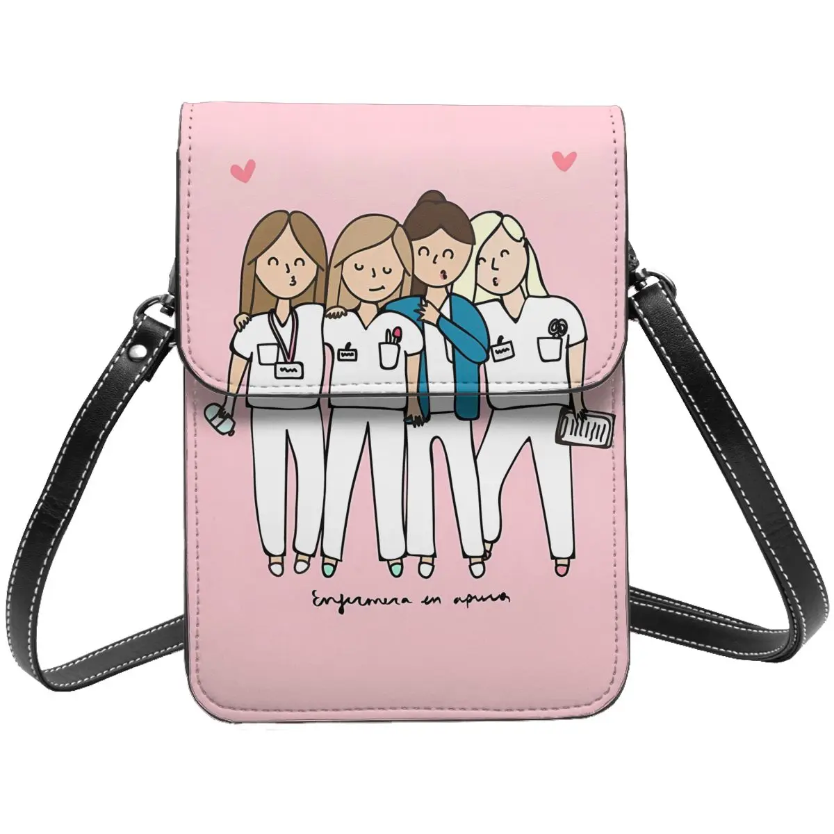 Cartoon Doctor Nurse Shoulder Bag Enfermera En Apuros Grocery Outdoor Female Mobile Phone Bag Gift Funny Leather Bags