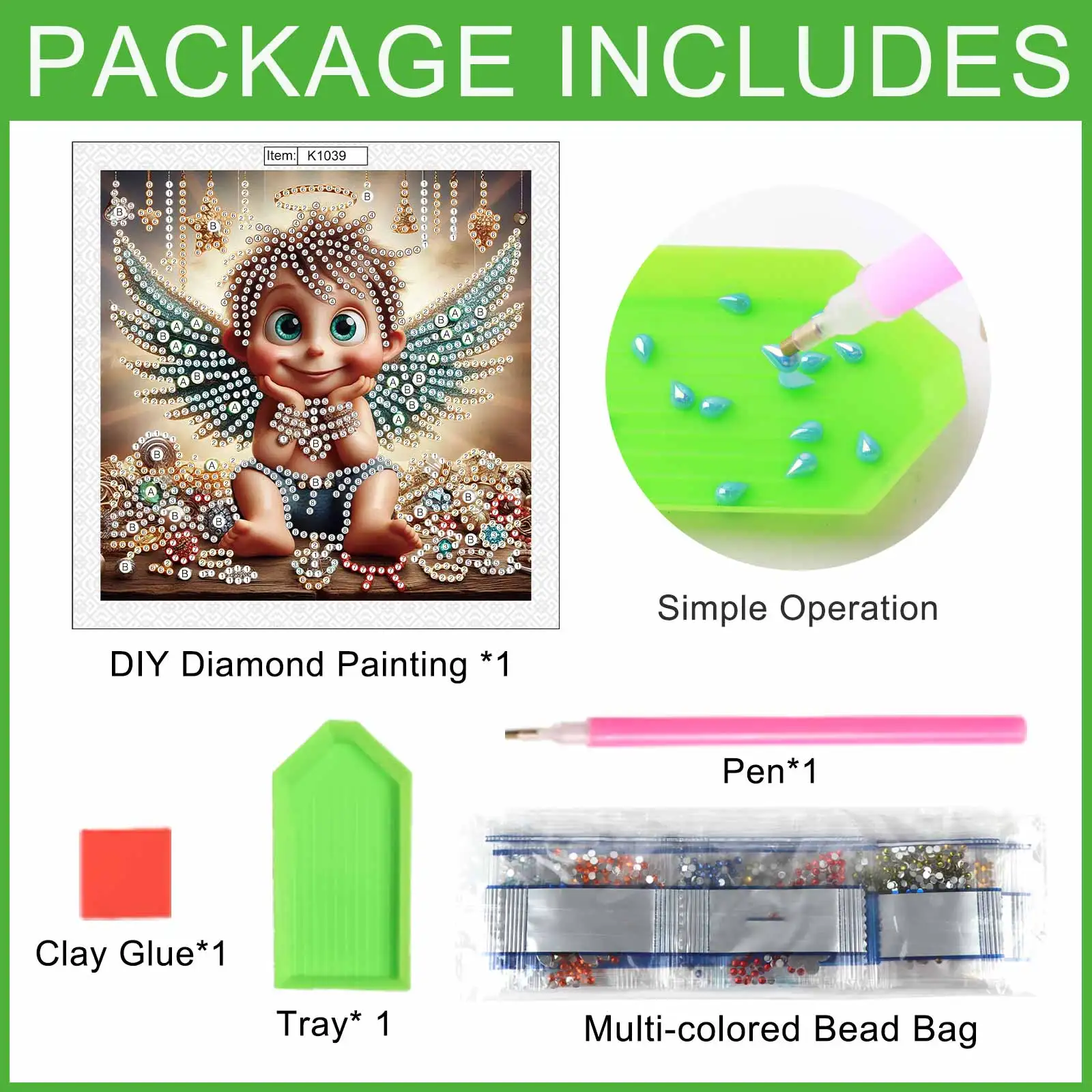 Angel Special Shape Diamond Art Painting Kit for Adult Beginner,Crystal Diamond Special Shape Kit for Home Wall Decoration Gift view 3