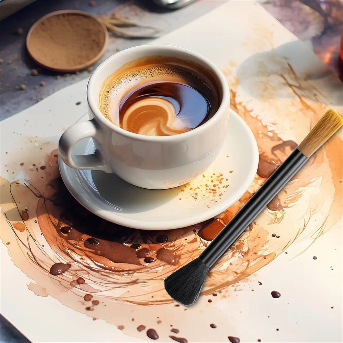 

Изысканная щетка для чистки кофемолки, щетка для очистки эспрессо, аксессуары, очиститель, щетка для бариста, щетка для чистки машины