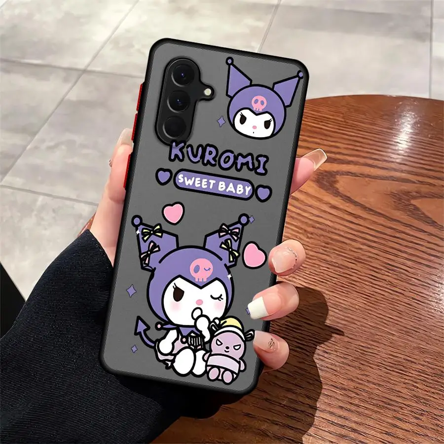 Casing Belakang Ponsel untuk Samsung Galaxy A73 A24 A52 A56 A35 A36 A25 A26 A22 A54 A34 A21s A53 Sanrio Kuromi Pochacco