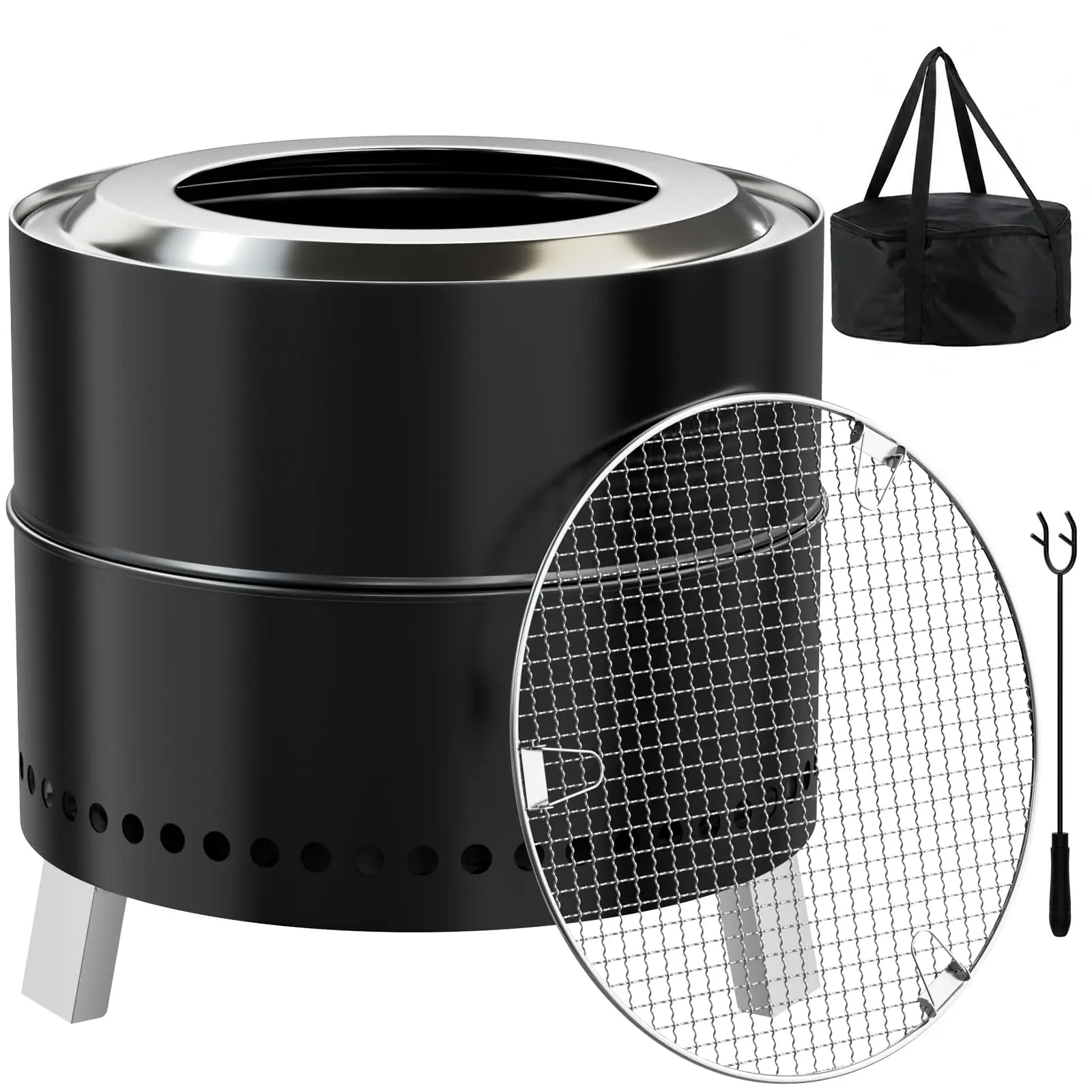 19.3" Smokeless Fire Pit w/Stand 5 19.3" Smokeless Fire Pit w/Stand
