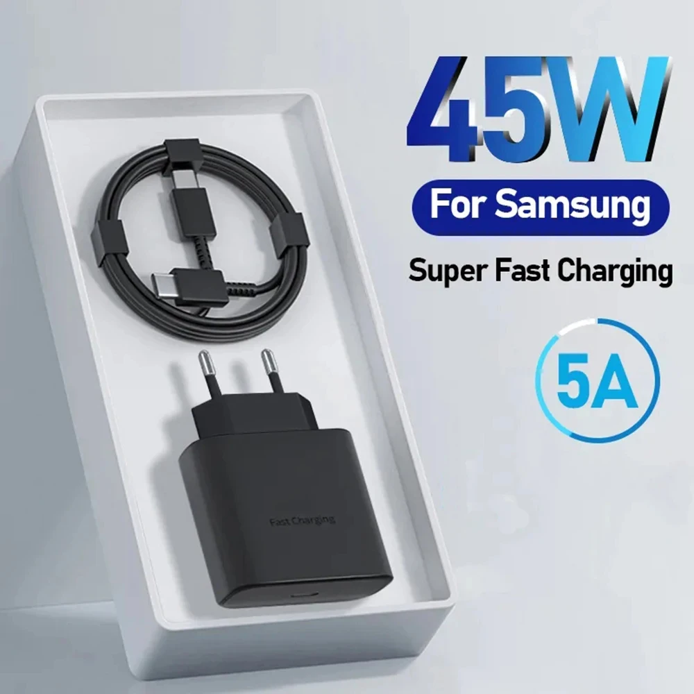 45W Snel Voor Samsung Oplader S24 S23 S22 S21 Ultra S20 Fe Plus A54 A53 A 52S A51 Snel Opladen Usb Type C Kabel Telefoon Accesso