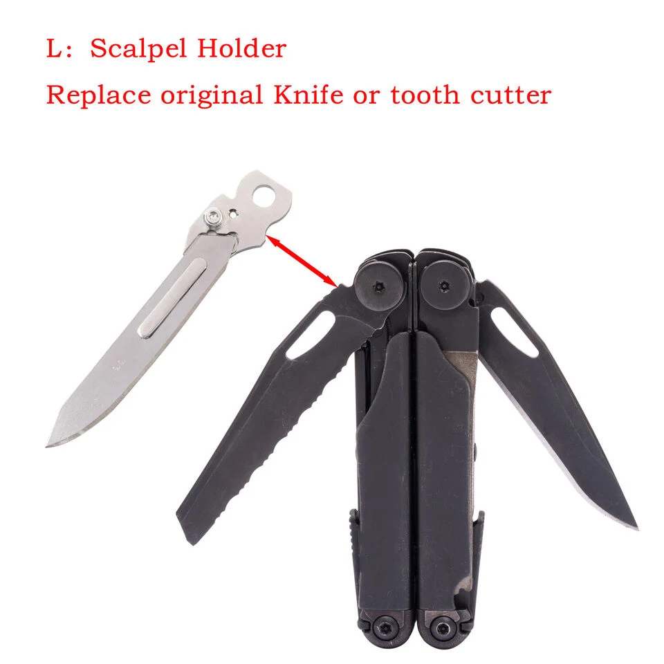 For Leatherman TTI Wave Signal Scalpel Handle with Thumb Grip Easy Open Button Fits Surgical Blades No.60 CNC DIY Accessories