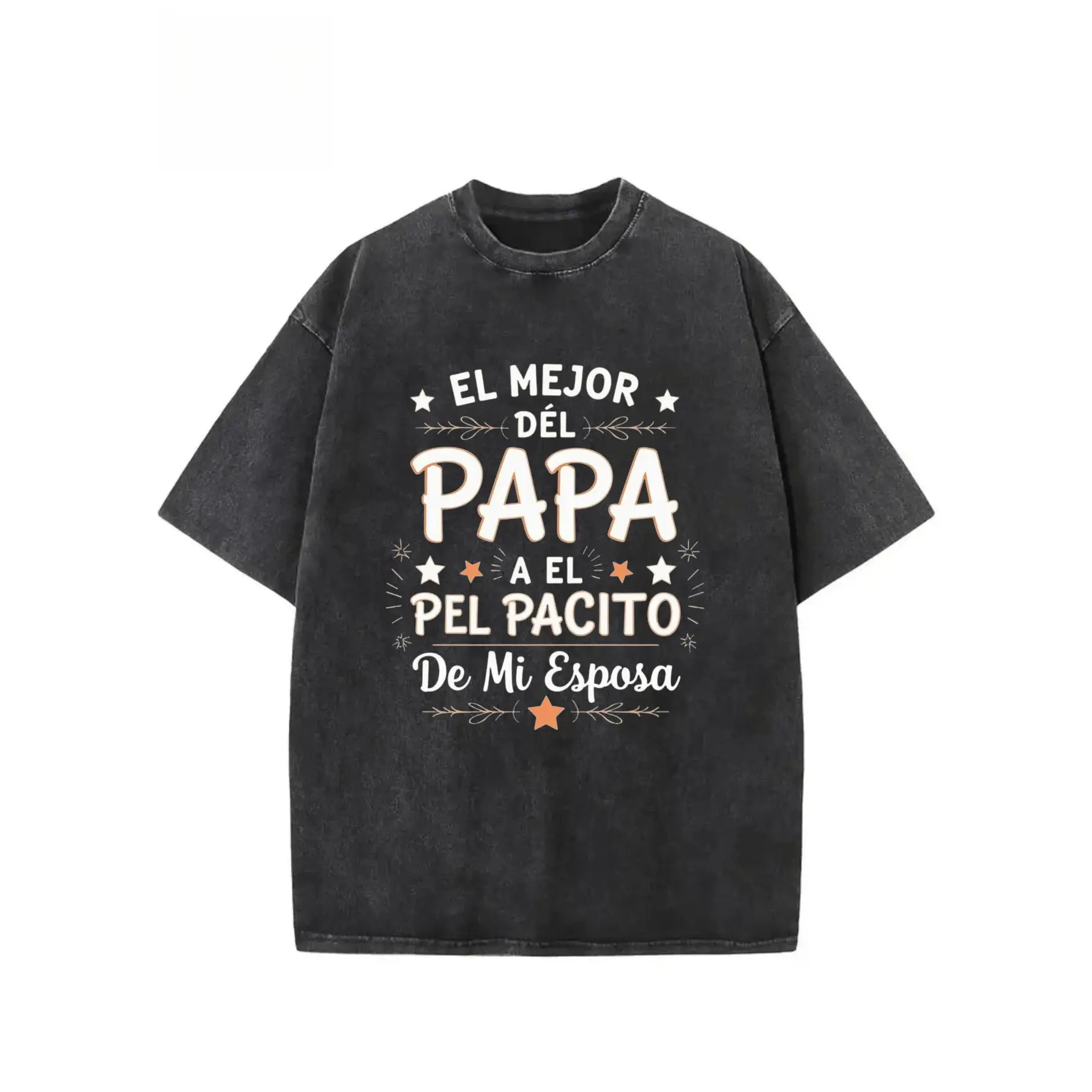 

Funny Spanish T-Shirt for Dad Husband Father's Day Gift Casual El Mejor Del Papa Family Humor Men's Streetwear Birthday Tee