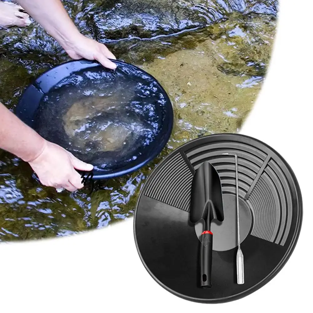 Cacerola de oro para exteriores, pepita de lavabo, cacerola de minería, dragado, herramienta de prospección de río, equipo de lavado de oro y plata, Detector de metales