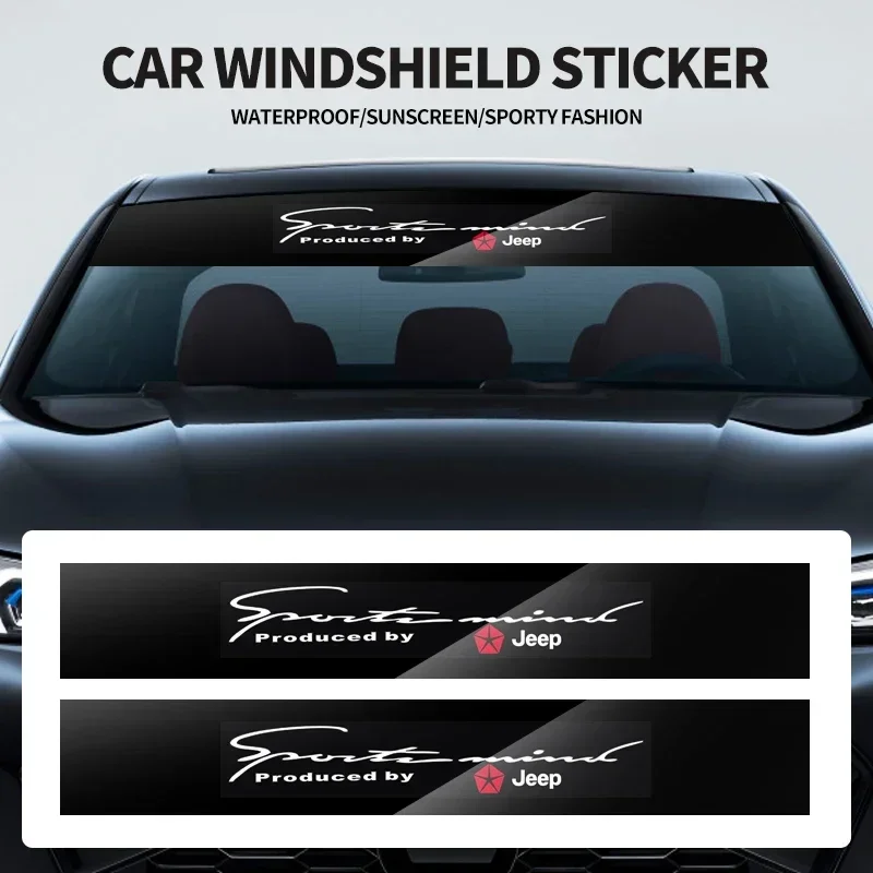 

Car front window shade decorative sticker For Jeep Renegade Compass Grand Cherokee Wrangler jk Gladiator Patriot Liberty