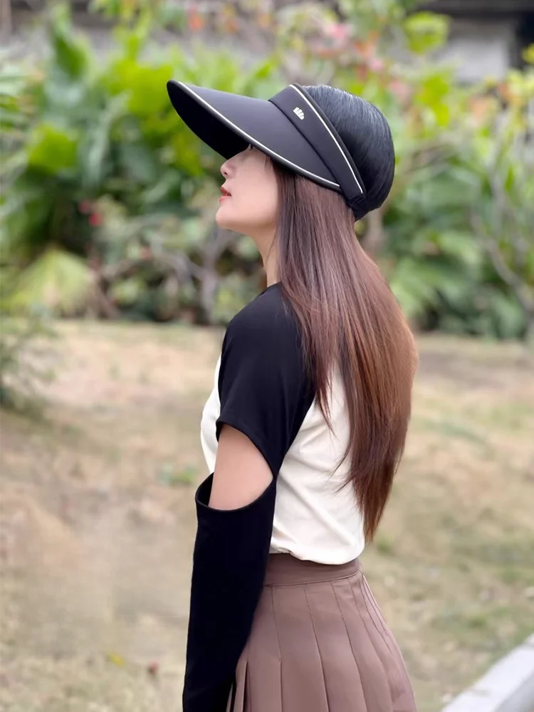 Banana Leaf Women's Beach Sun Hat Outdoor Sports Cycling Wide Brim Hat UV Protection Breathable Empty Top Hat Summer Hat