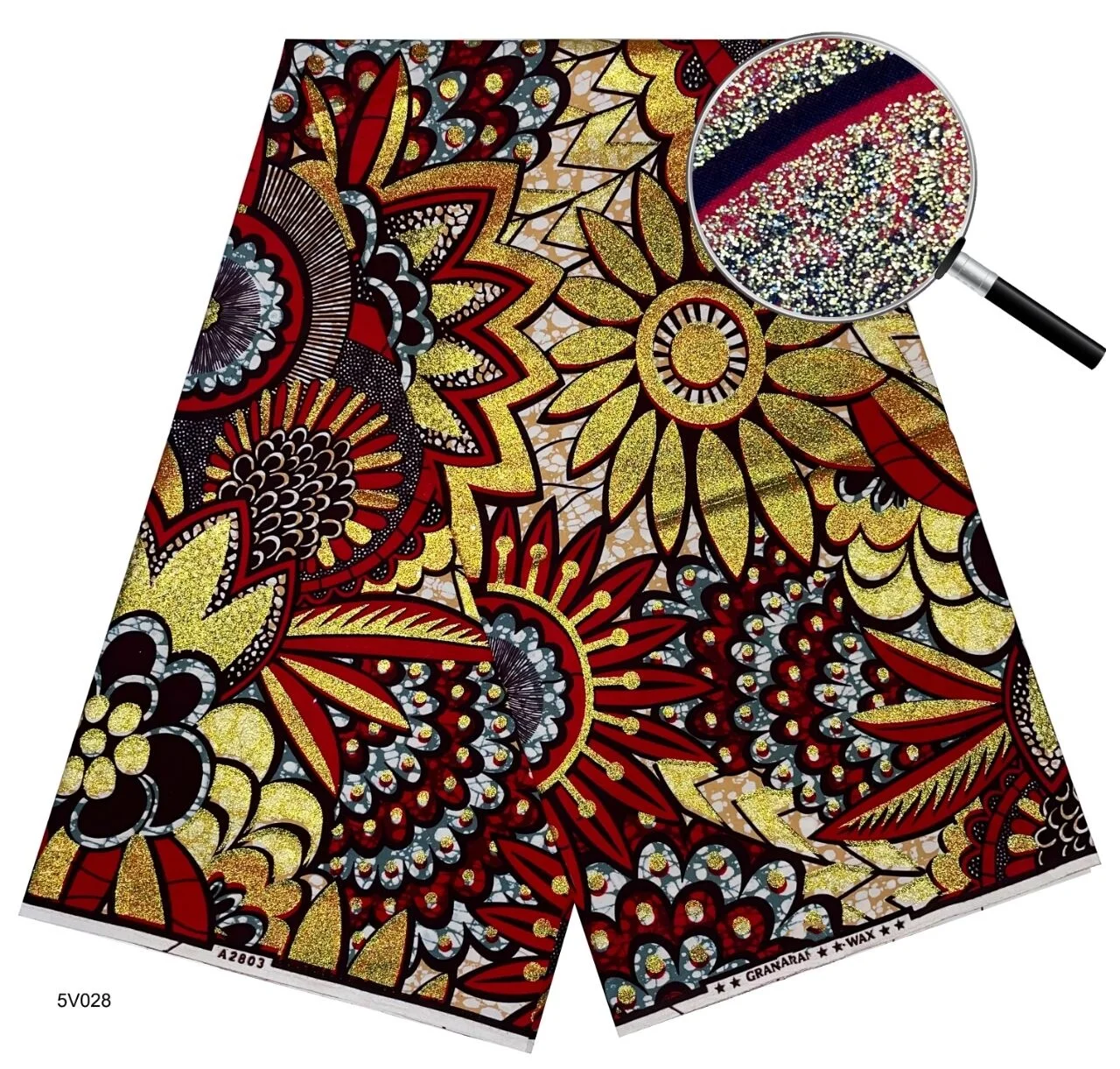 

2025 Cotton African Golden- Wax Fabric Fashion Print Wax Fabric Ankara Fabric Ghana Nigeria Style Pagne Sewing Material T6