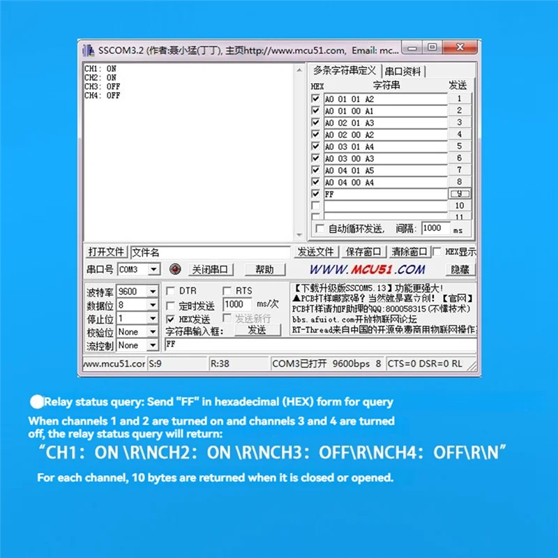 Módulo de relé AA08-USB con interfaz de USB-C de 4 canales, 12V, 30A, Chip CH340T integrado, puerto serie USB para ordenador, interruptor de Control inteligente