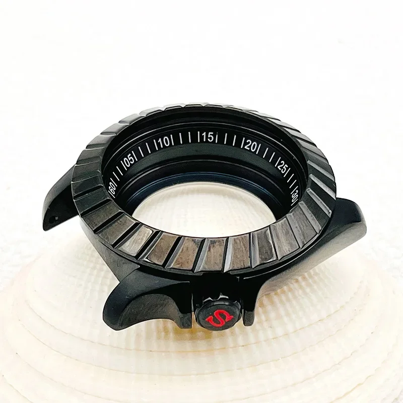42mm SKX007 Watch Case Black Seiko SRPD Watch Case Transparent Back Cover Men Diving Watch Cases Fit NH35 NH36 Watch Movement