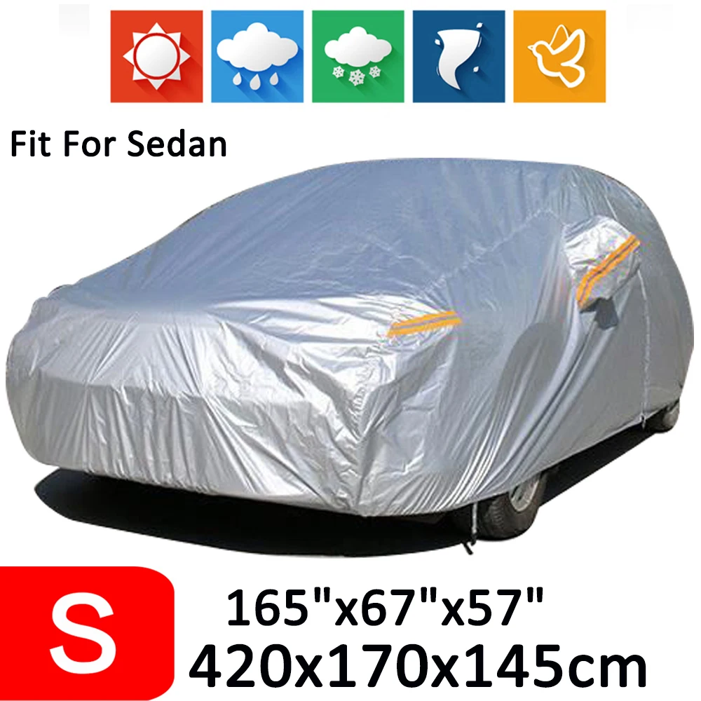 

Полный автомобильный чехол NEVERLAND, автомобильная защита, размер S 420*170*145 см, всепогодный защитный чехол для внутреннего и наружного автомобиля