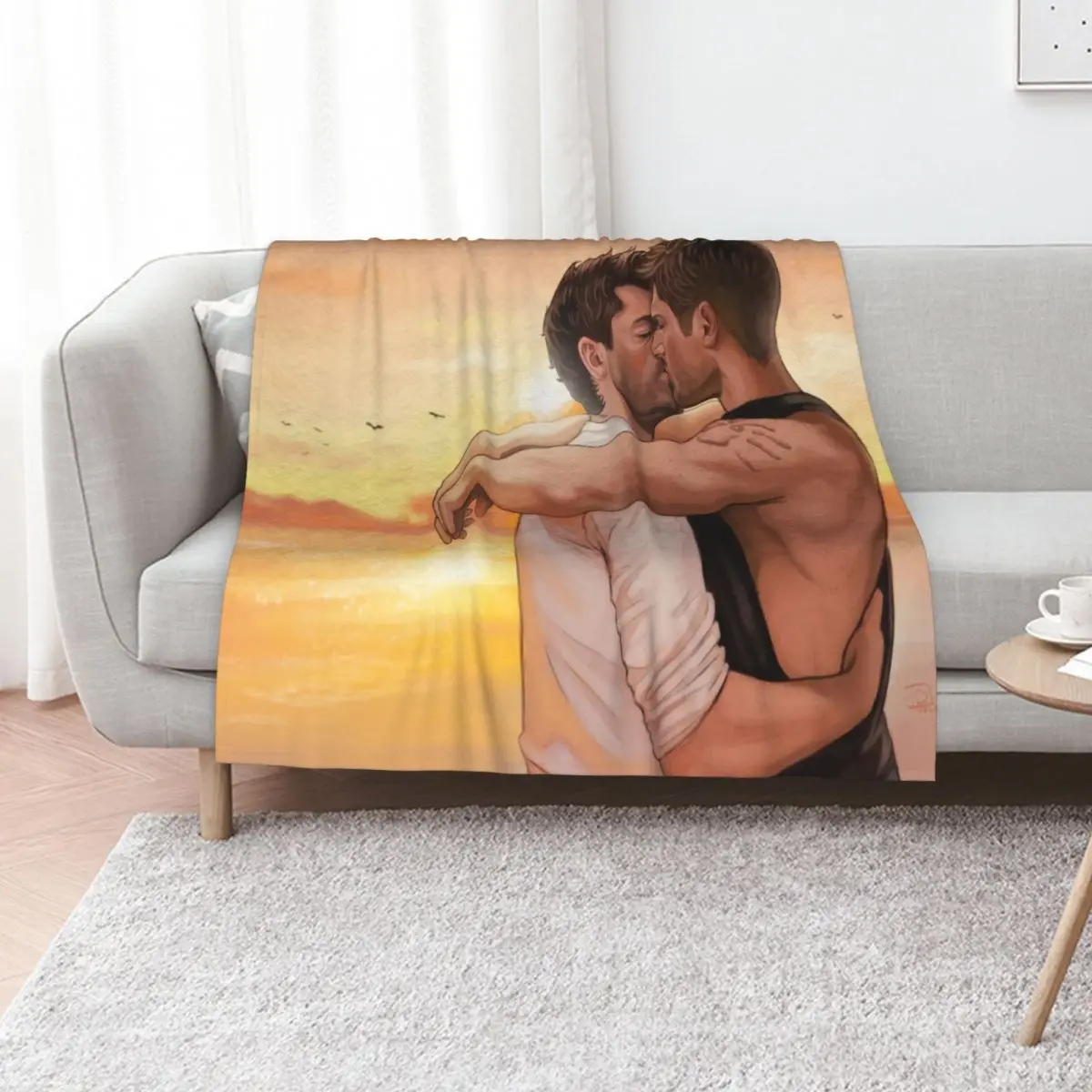Sunset Kiss 2021 Throw Blanket Thin Summer Beddings Personalized Gift Decorative Sofa Tourist sofa bed Blankets