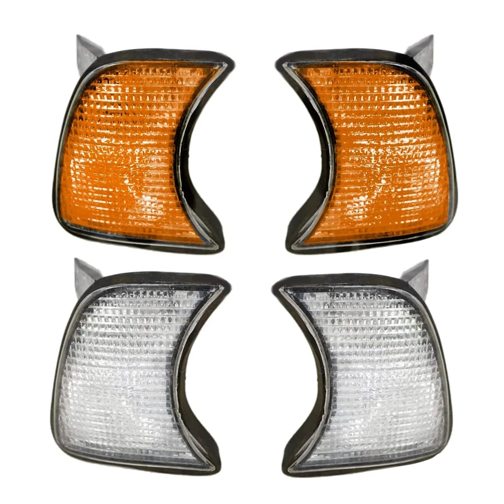 

Передний указатель поворота 63131384033 63131384034 Желтый и белый указатель поворота Угловая лампа автомобиля подходит для BMW 5 серии E34 1987-1996 гг.