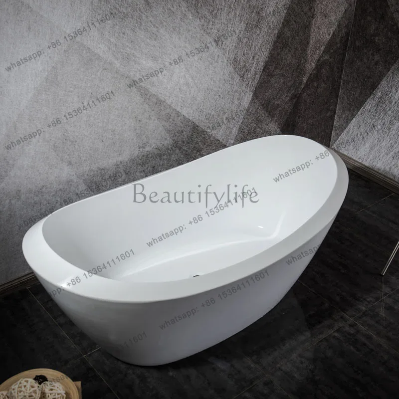 Acrylic independent docking bathtub large size ultra-deep deepening silent drainage bath tank