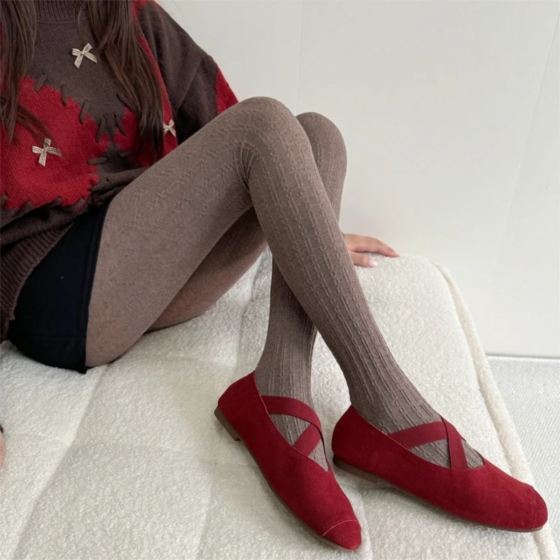 

Fashion Elegant Twist Chain Stripe Pattern Vintage Women's Tights Slimming Leggings Cotton Pantyhose Stockings Hosiery