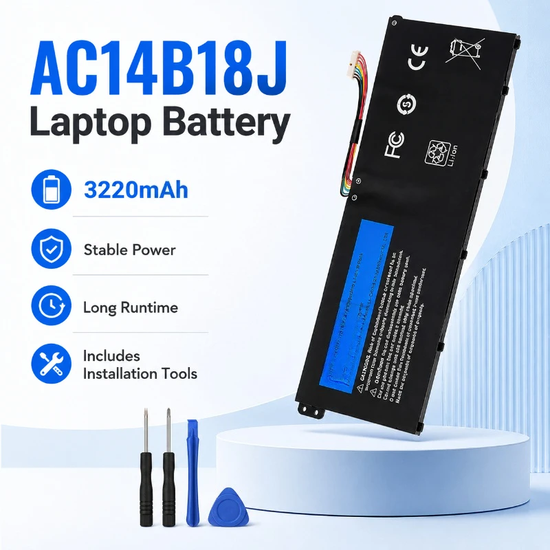 3220MAH 11.4V Suitable for Acer N15Q3 N15W3 EX2519 AC14B13J AC14B18J Large Capacity Suitable for Long Range Laptop Battery