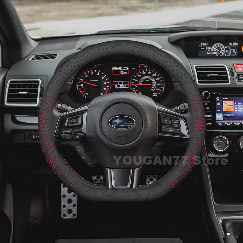 

Leather Car Steering Wheel Cover For Subaru WRX 2024 2018-2025 Ultra Thin Breathable Auto Steering Wheel Subaru WRX Accessories