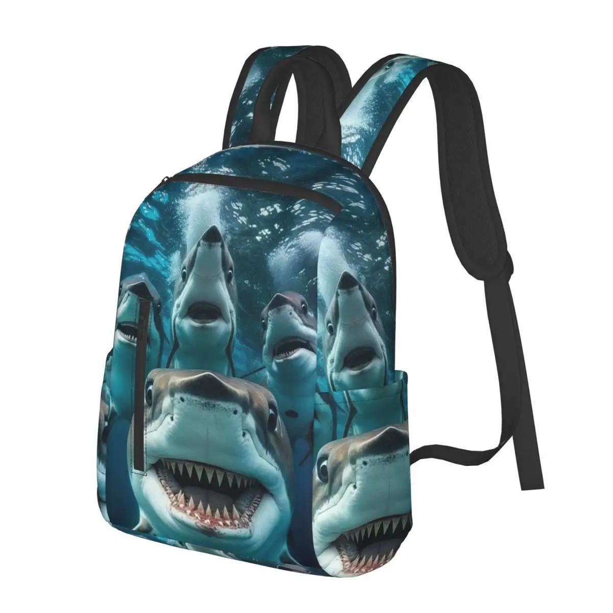 Deep Sea Shark Group Student Backpack School Bag Hiking Travel Daypack for Boys Girls Bookbag Shoulder Bags