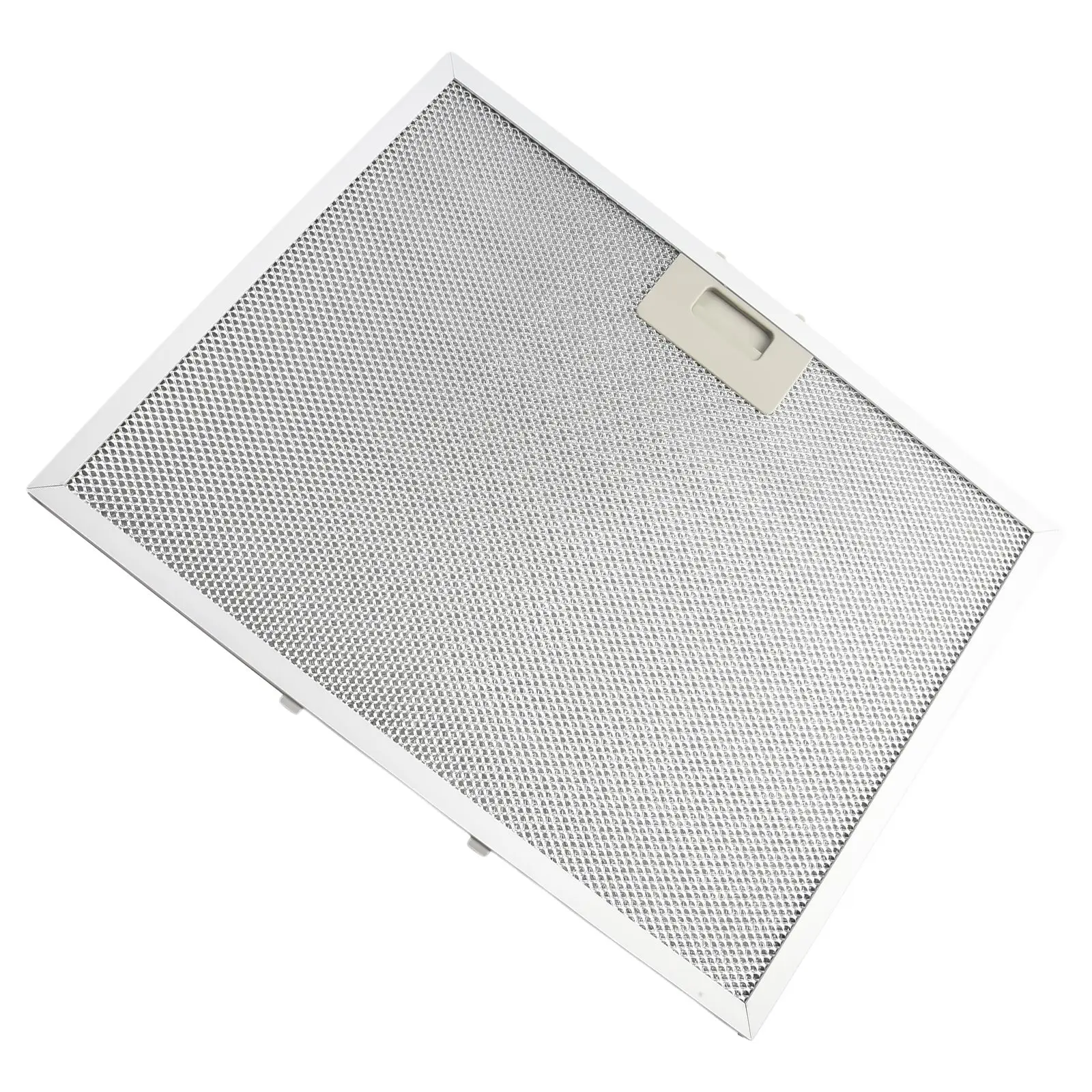 Five layer metal filter designed to match 400 x 300 mm range hood openings offering consistent performance in grease separation