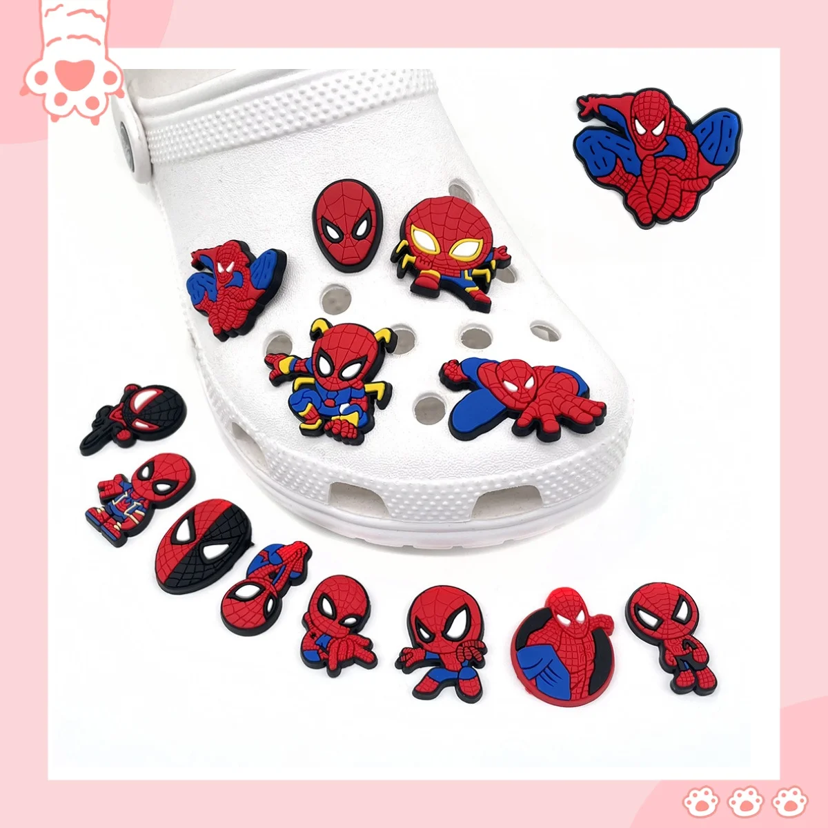 

Marvel Spider-Man series cartoons, shoe buckles, hole shoes, PVC shoe flower, croc, cartoon peripherals, halloween gifts