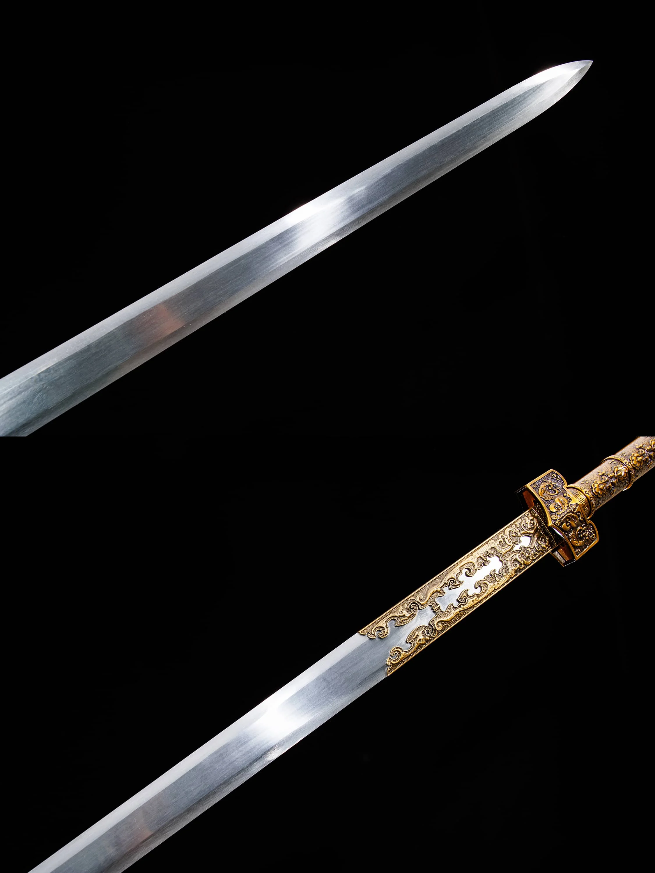 Chinese Han sword cosplay medieval reconstruction katana carbon steel Halloween real samurai sword carnival stage performance