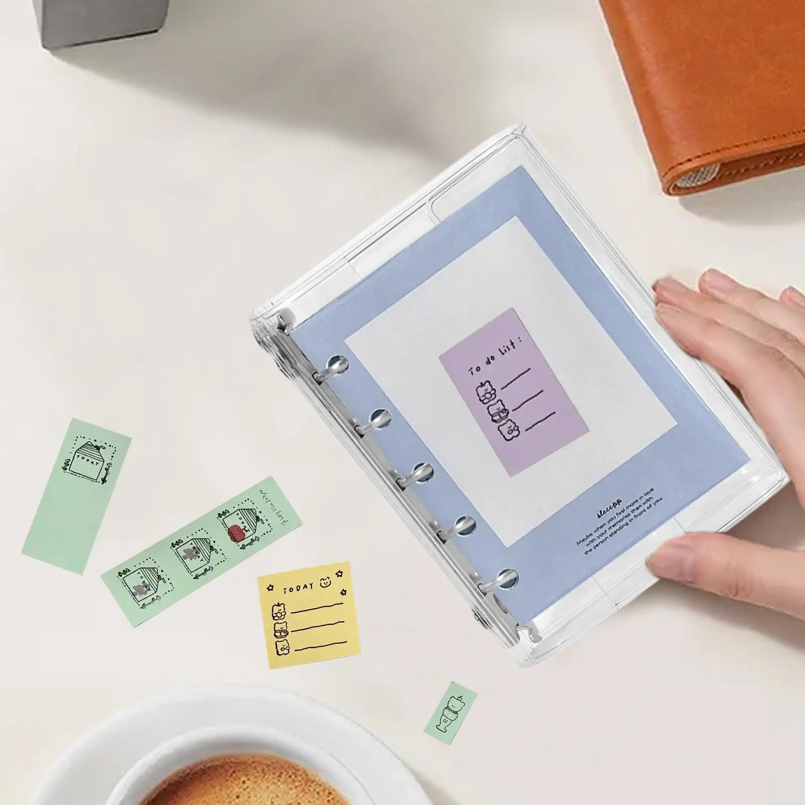 

10 шт., прозрачная сменная бумага для блокнота с отрывными листами, M5, прозрачная спиральная переплетная разделитель страниц, разделитель страниц, бумага для блокнота с 5 отверстиями