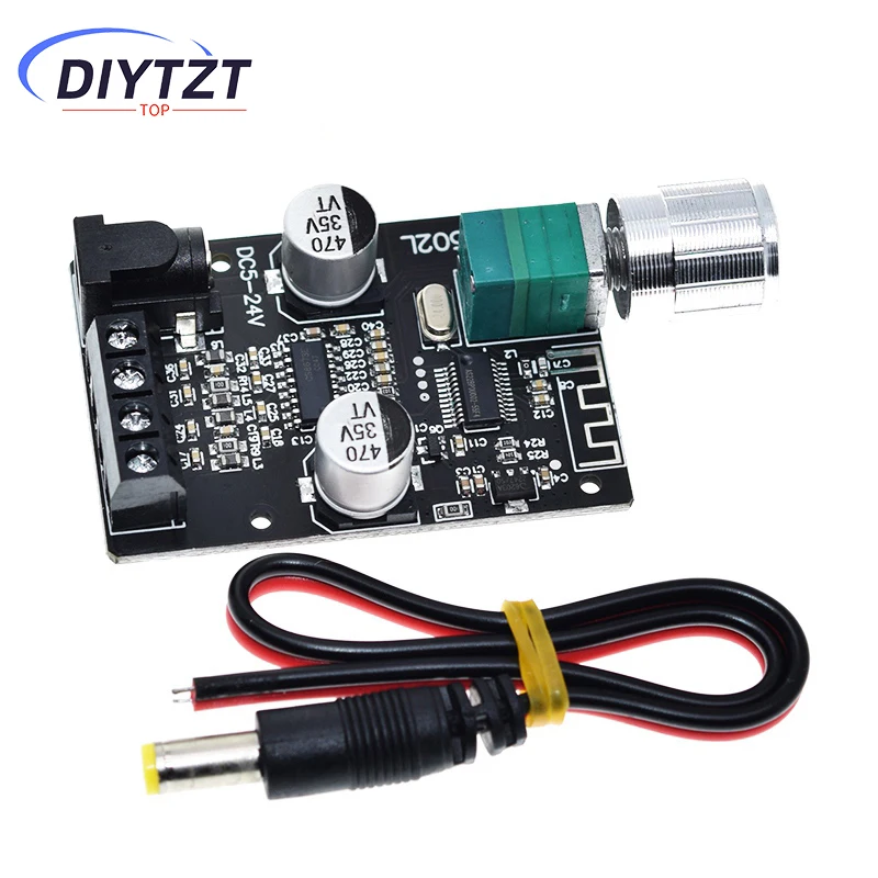 DIYTZT ZK-502L MINI Bluetooth 5.0 DC 5-24V Wireless Audio Digital Power amplifier Stereo board 50Wx2 Bluetooth Amp Amplificador