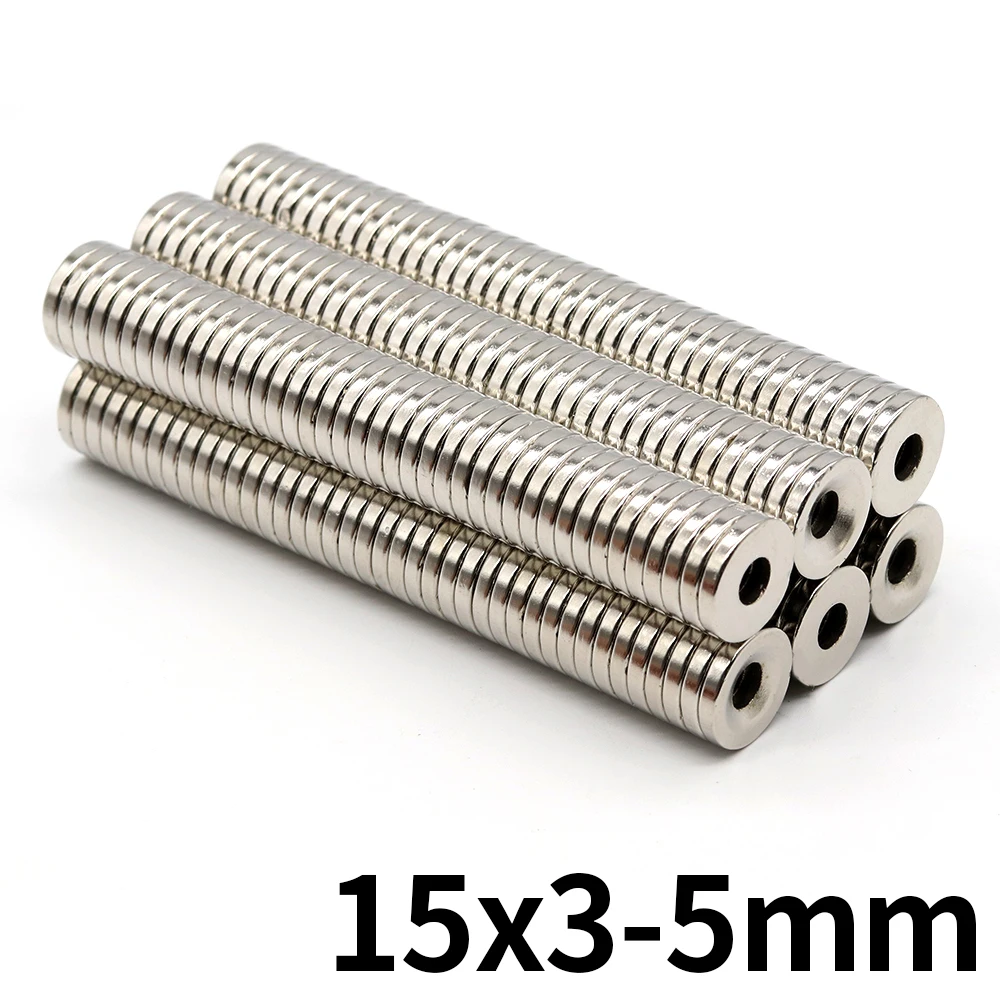 

Neodymium Magnet 15x3-5 Round NdFeB N35 Super Powerful Small imanes Permanent Magnetic Disc 15x3Hole5 5/10/20/50Pcs