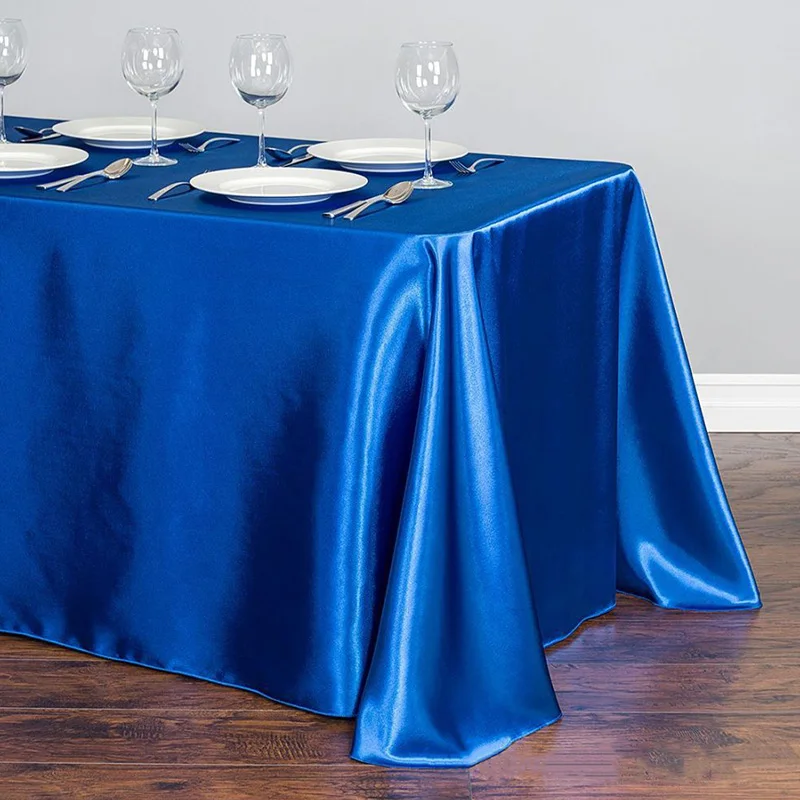 Satin Tablecloth Bright Smooth Rectangle Wedding Table Cover Christmas Baby Shower Birthday Events Banquet Table Cloth