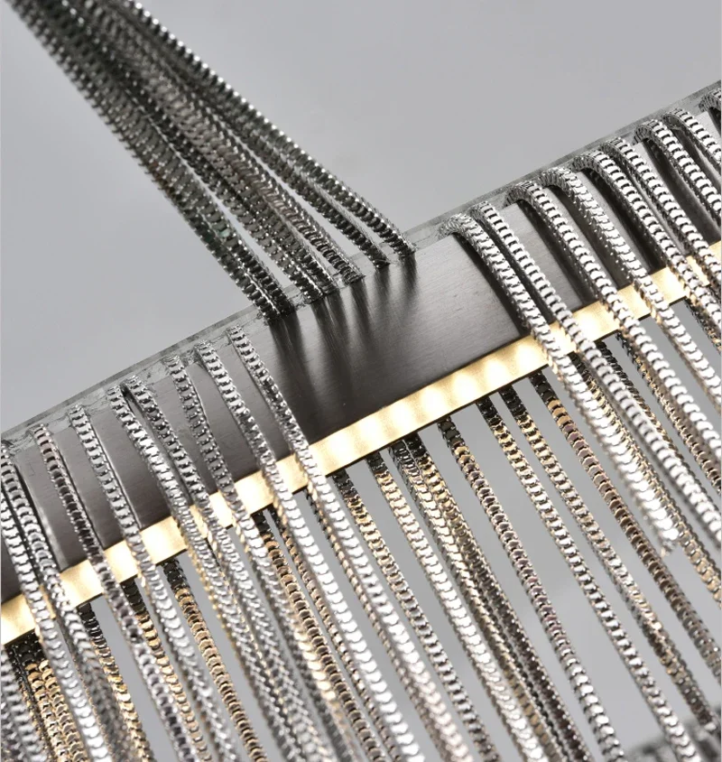 Modern Led Pendant Light Aluminum Chain Meteor Shower light For Hotel Hall Restaurant Dining Room Silver Create Hanging Lamp