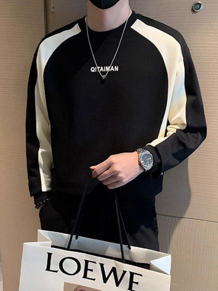 

Мужская толстовка с круглым вырезом, модная, брендовая, осенне-зимняя, с длинным рукавом, повседневная верхняя одежда свободного кроя, молодежная, из хлопка.