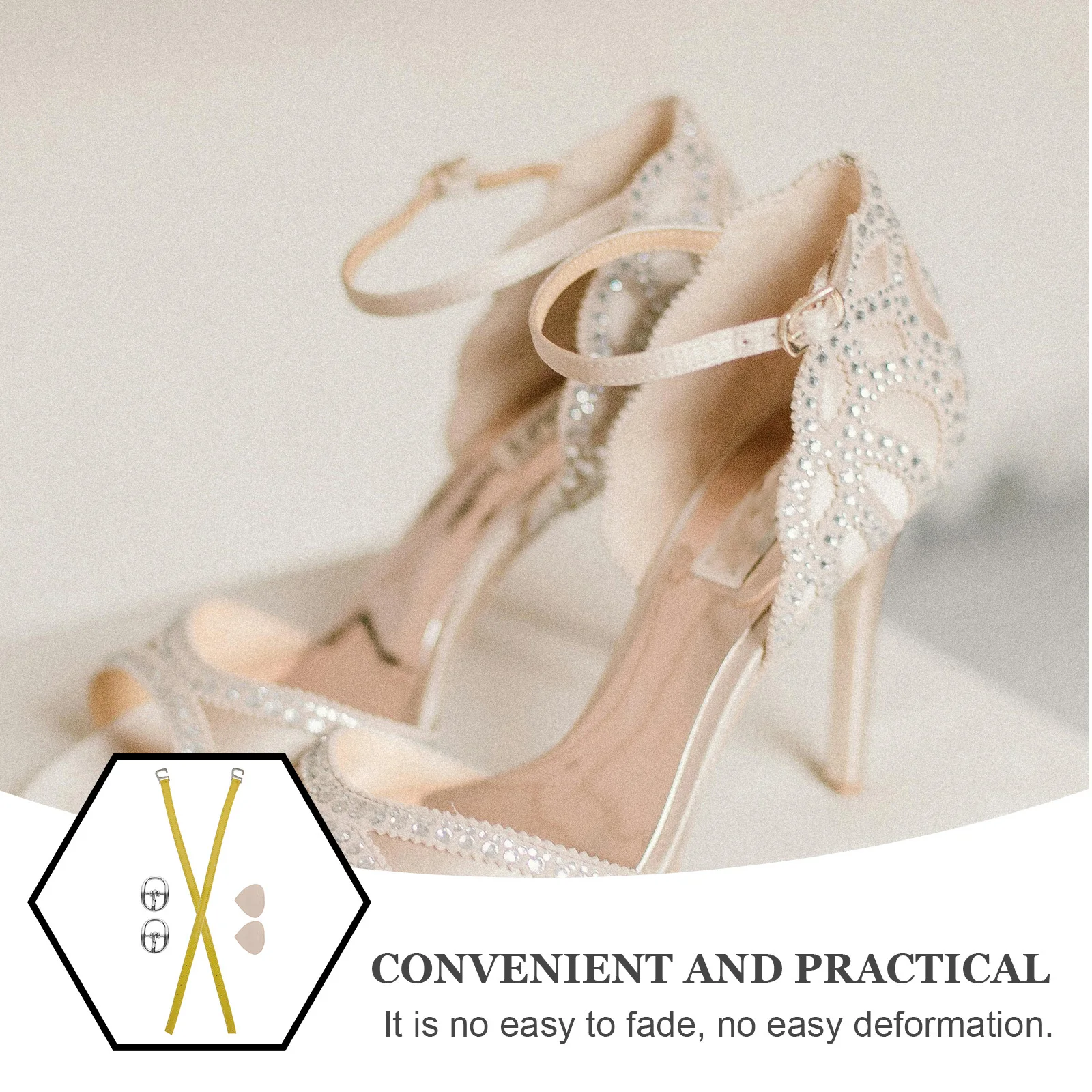 

2 пары противоскользящих шнурков, прочные ленивые шнурки для обуви для женщин, прочный модный аксессуар на высоком каблуке