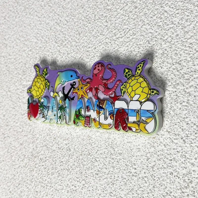 1pc, SAN Andres Islands 3D Refrigerator magnet Tourist souvenirs Refrigerator magnet decoration supplies Arts and